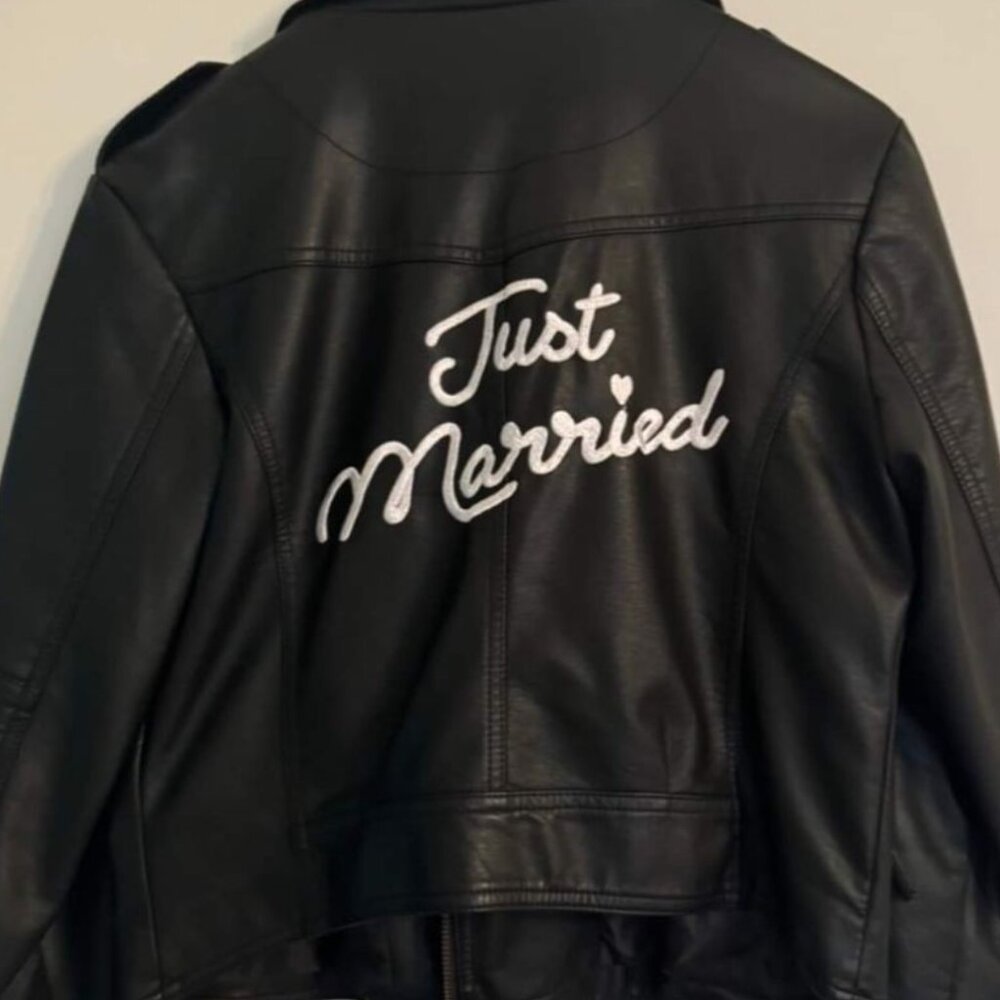Just Married Vegan Leather Jacket